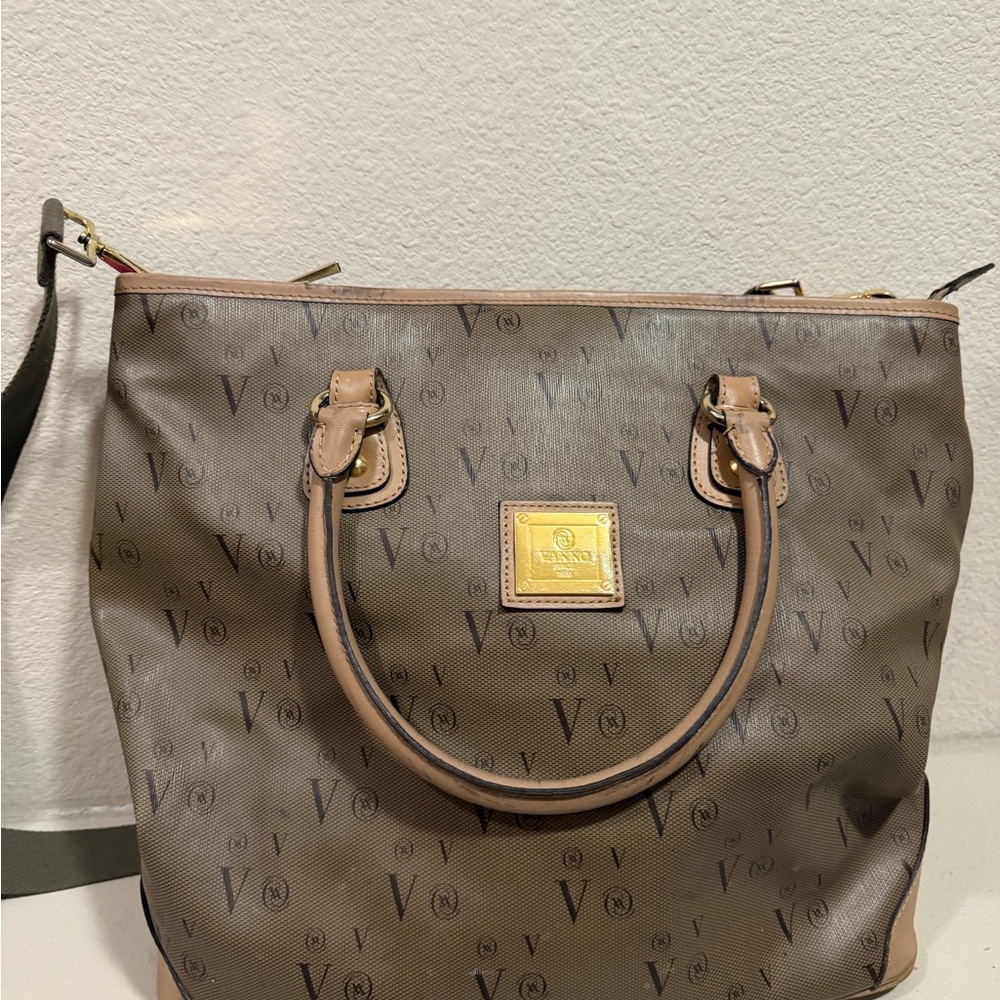 VAKKO Brown Monogram Tote Bag